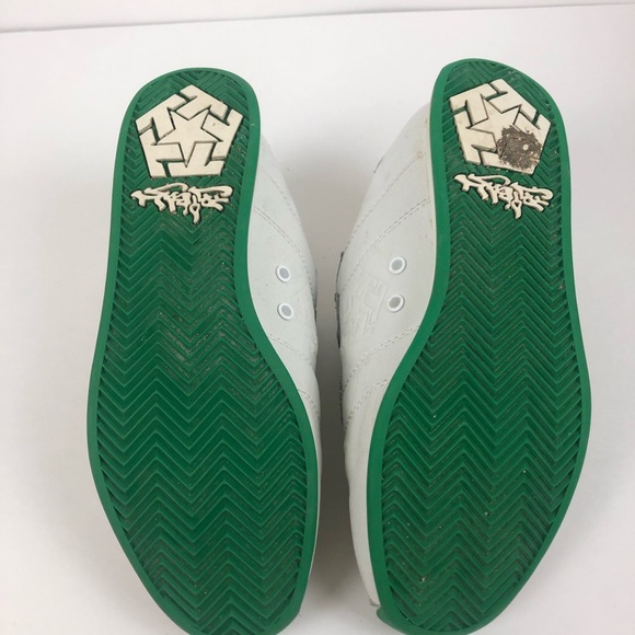 White and Green Tribal Streetwear Shoes Size 8 - Picture 9 of 12